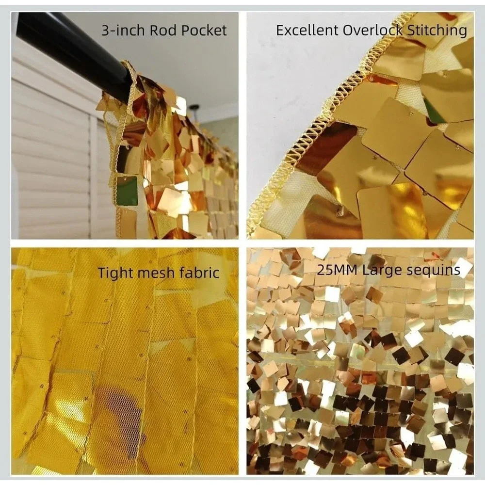 Golden Square Metal Shimmer 8 X 6 Photography Backdrop